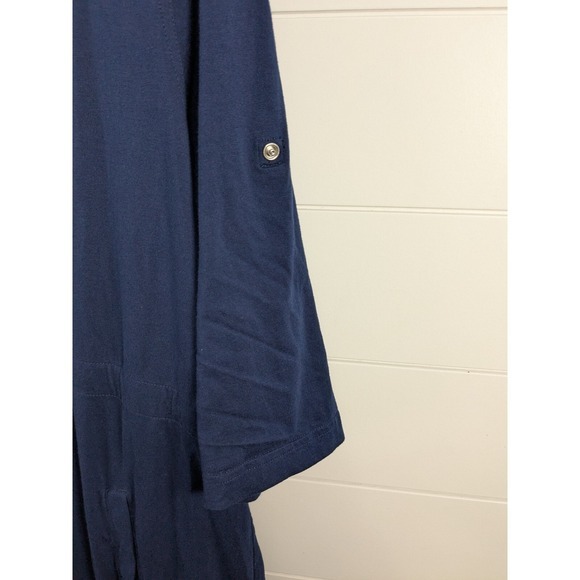 Lands End Womens Cotton Full Zip  Roll‎ Tab Sleeve Hooded Longline Jacket sz 2X - Picture 6 of 11